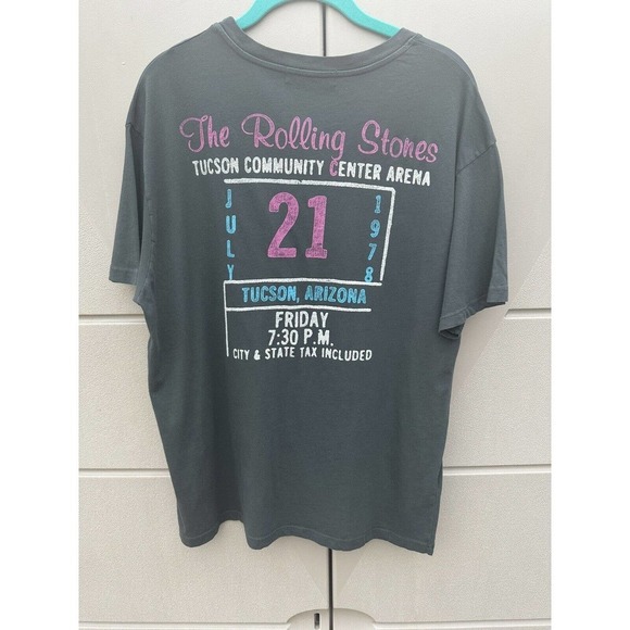 Daydreamer Rolling Stones 78 Ticket Boyfriend Tee Small Vintage Black - Picture 6 of 15